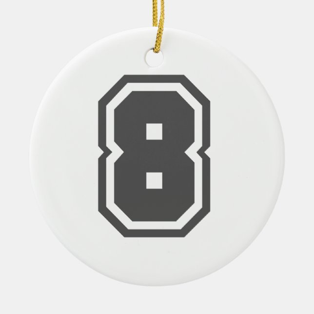 Nummer 8 julgransprydnad keramik (Framsidan)