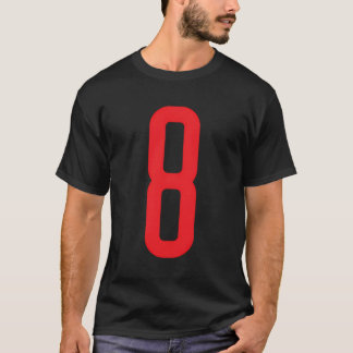 Nummer 8 Röda Sportfantasten Jersey-nummer T Shirt