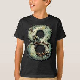 Nummer 8 Zombie Halloween Theme 8-åriga barn T Shirt