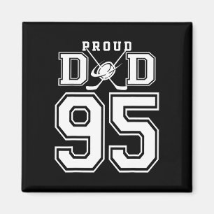 Nummer 95 Anpassad stolt hockeypappa personlig för Magnet
