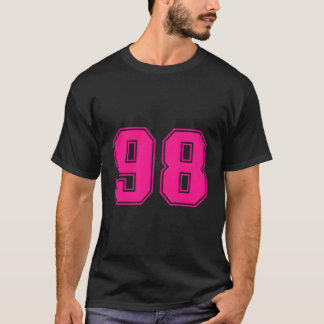 Nummer #98 Rosa Sportfantast Jersey-nummer T Shirt