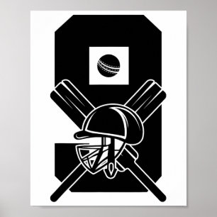 Nummer 9 år cricket 9-årsdag poster