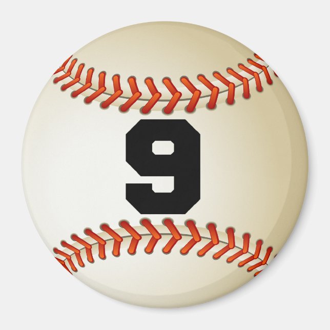 Nummer 9 Baseball Magnet (Framsidan)