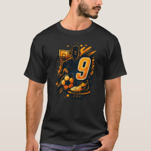 Nummer 9 Idrott T-Shirt - Fotboll och basket