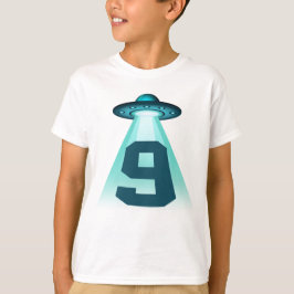 Nummer 9 UFO Alientema 9 år gamla barnpojkar T Shirt