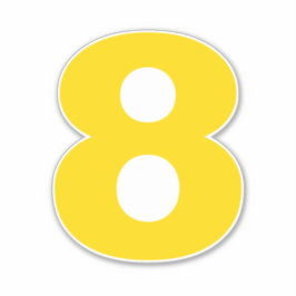 Nummer åtta Guld och vit etikett