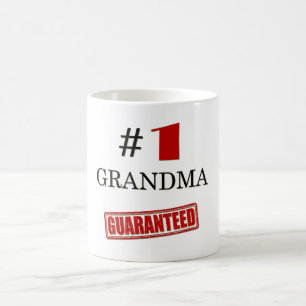 Nummer ett 1 Grandma Minimum Black Funny Kaffemugg