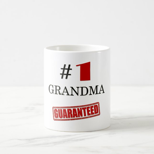 Nummer ett 1 Grandma Minimum Black Funny Kaffemugg (Center)