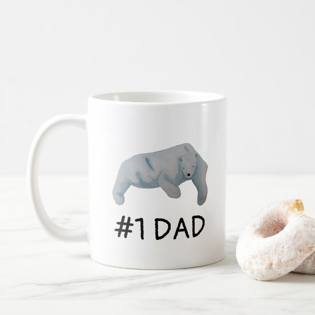 Nummer ett Fars dag Polar Bear Pappa Kaffemugg (Med munk)