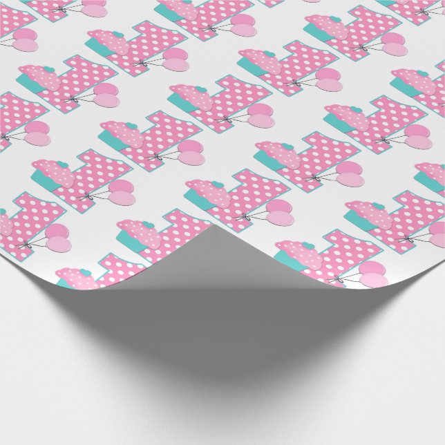 Nummer ett födelsedag med ballonger presentpapper (Hörn)