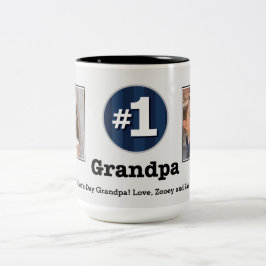 Nummer ett Grandpa 2 Anpassningsbar Photo Mugg