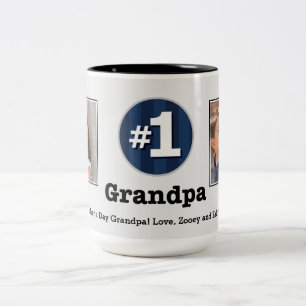 Nummer ett Grandpa 2 Anpassningsbar Photo Mugg