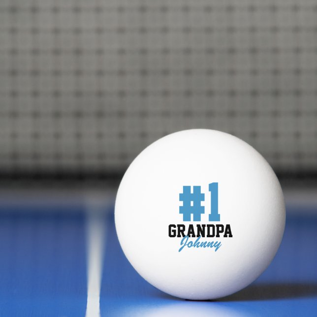 Nummer ett Grandpa Blue Monogrammed Fars dag Pingisboll (Netto)