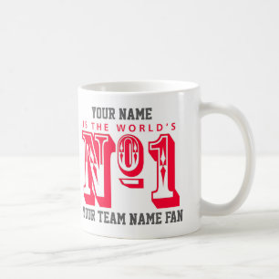 Nummer ett i fotboll Fläkt. Fotbollsstöttare Kaffemugg