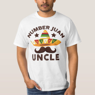 Nummer ett Juan farbror Mexican Fars dag Funny T Shirt