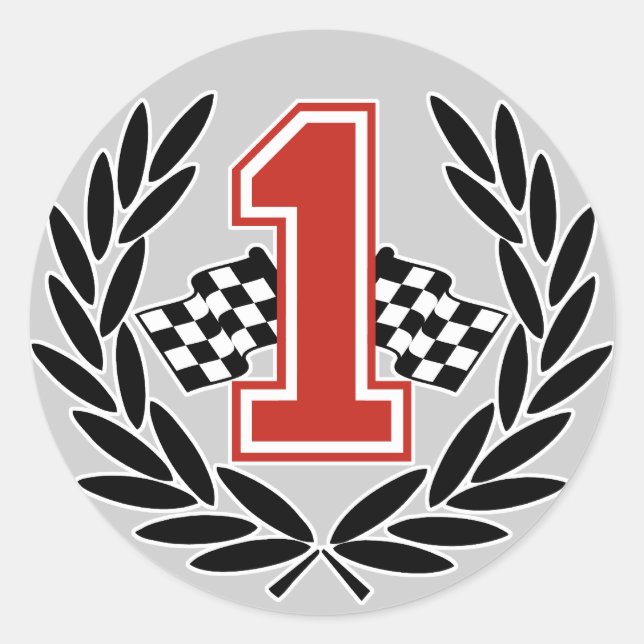 Nummer ett-märke runt klistermärke (Framsida)