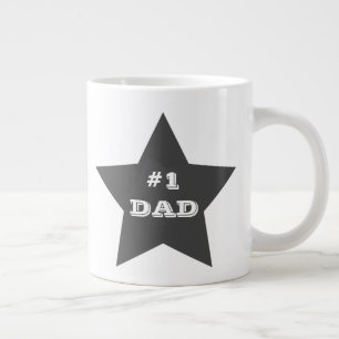 Nummer ett Pappa, #1 Grått Star Jumbo Mugg