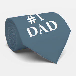 Nummer ett Pappa Dusty Blue White Anpassningsbar Slips