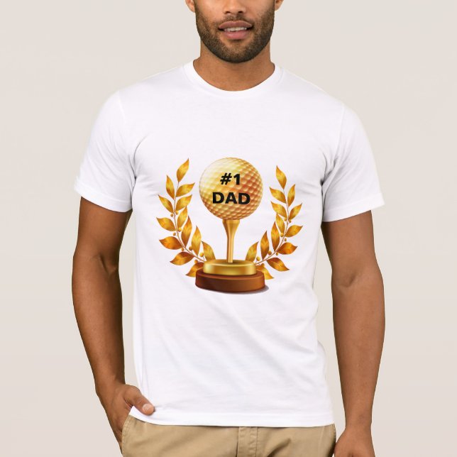 Nummer ett Pappa efter pärm Golf t-Shirt (Framsida)