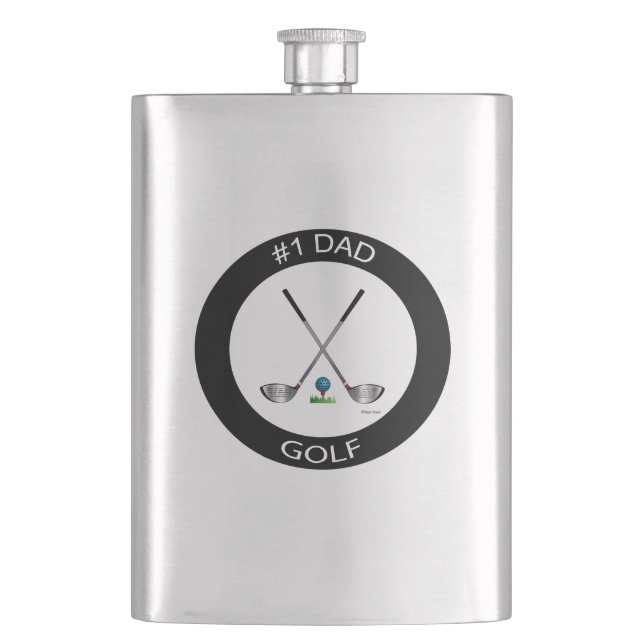 Nummer ett PAPPA, Far Day Coola Golf Flask Fickplunta (Framsidan)
