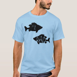 Nummer ett Pappa Fish Kreativ Black Teckning T Shirt