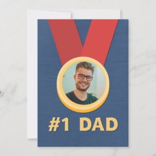 Nummer ett Pappa fotoMedal Fars dag Julkort