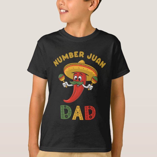 Nummer ett Pappa Funny Fars dag Mexikanska Juan Pa T Shirt (Framsida)