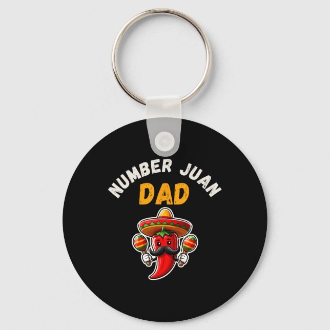 Nummer ett Pappa mexikanskt Fars dag Funny Padre J Nyckelring (Framsida)