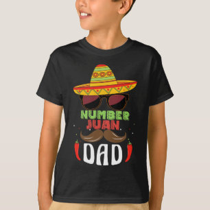 Nummer ett Pappa mexikanskt Fars dag Funny Padre J T Shirt