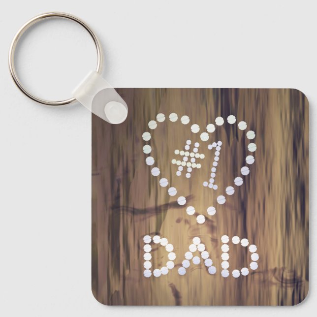 Nummer ett Pappa på Wood-look Background Nyckelring (Framsida)