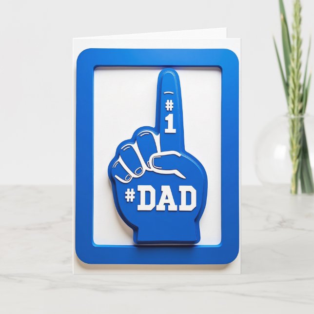 Nummer Ett Pappa Skumhandskort Kort (Framsida)