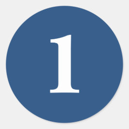 Nummer ett - planeringsförråd - enkel 1 marinvit,  runt klistermärke