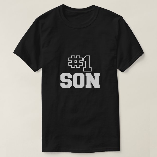 Nummer ett, son 1, bästa son 1 Manar Boys T Shirt (Design framsida)