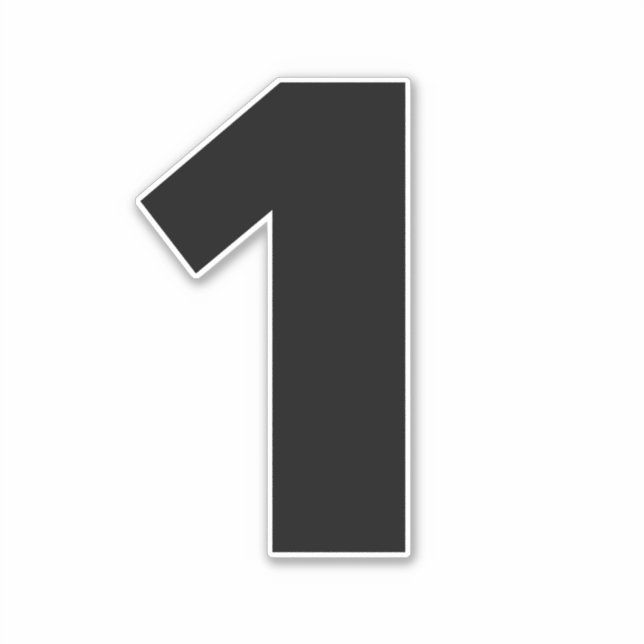 Nummer ett - svart och vit etikett (Framsida)