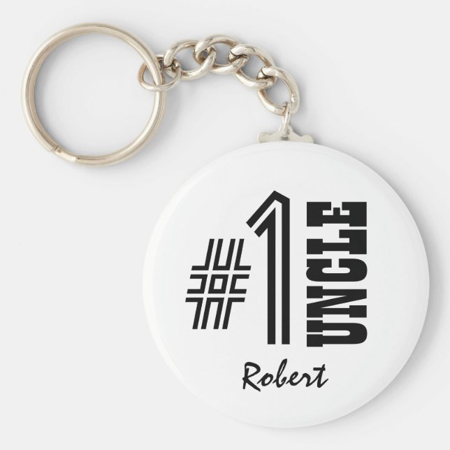 Nummer ett UNCLE svart och vitt, modernt gift Nyckelring (Framsidan)