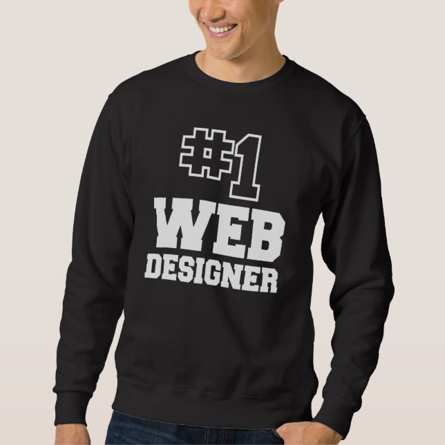 Nummer Ett Webbdesigner Nr 1 Bästa Webbplats Skapa Lång Ärmad Tröja (Framsida)