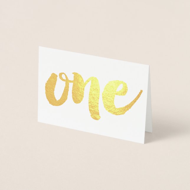 Nummer Etta 1:a Penselförstyp Riktiga Folierat Kort (Framsida)