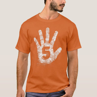 Nummer fem 5 handtecken för att spela spel Hög aka T Shirt