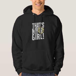 Nummer fem det är min tjej 5 Softboll Mamma Pappa Hoodie