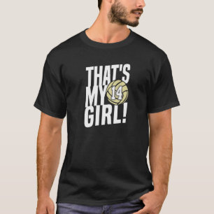 Nummer fjorton som är min flicka 14 Volleyball Mam T Shirt