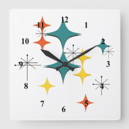 Nummer för nutida ames atomstjärnor fyrkantig klocka