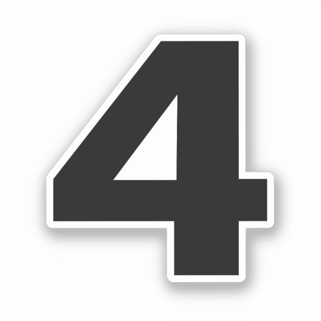 Nummer fyra svarta och vita etiketter (Framsida)