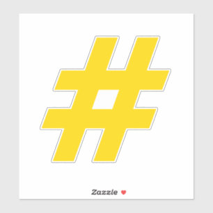 Nummer Hashtag Guld och White Sticker Klistermärken