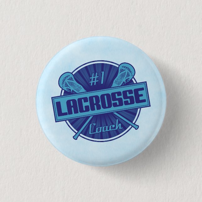 Nummer Lacrosse Coach Badge Pin Knapp (Framsida)