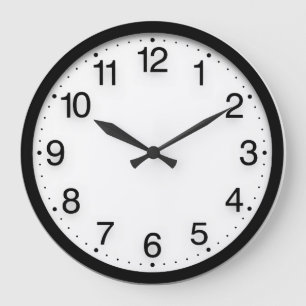 Nummer Minimalism Black White Classy Elegant Stor Klocka