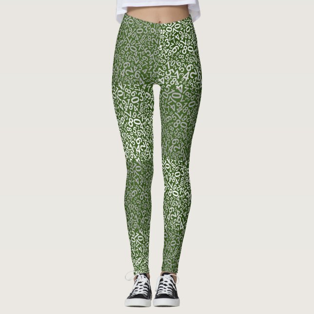 Nummer mönster 01 b GDreen BG Leggings (Framsida)