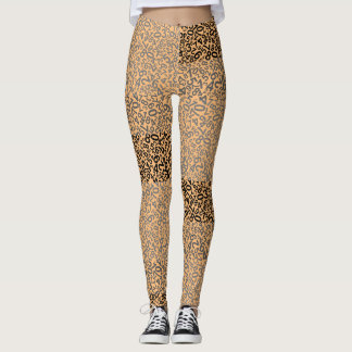 Nummer mönster 01 med gulOrange BG Leggings