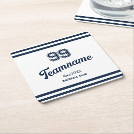 Nummer och gruppnamn för Baseball Klubb Anpassning Underlägg Papper Kvadrat