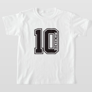 Nummer och namn anpassade t shirt