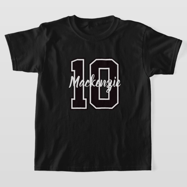 Nummer och namn personlig  t shirt (Laydown)